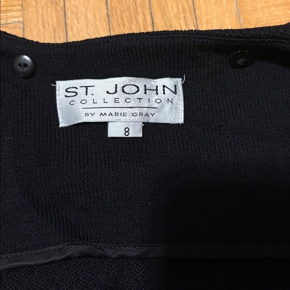 St.John collection Black Cropped Blazer with Gold Accents - Picture 16 of 16